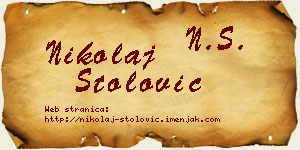 Nikolaj Stolović vizit kartica